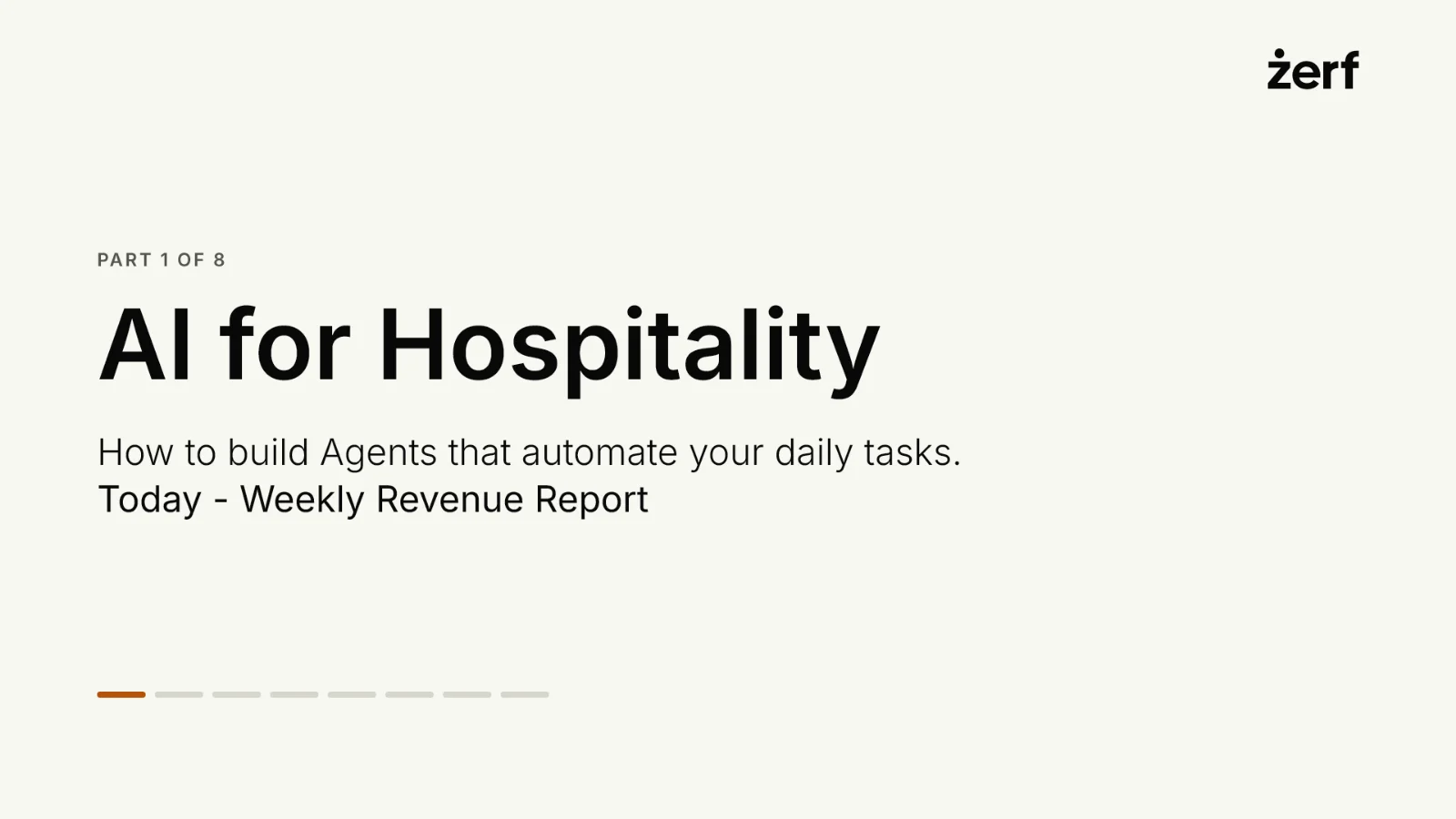 Slide 1: AI for Hospitality
