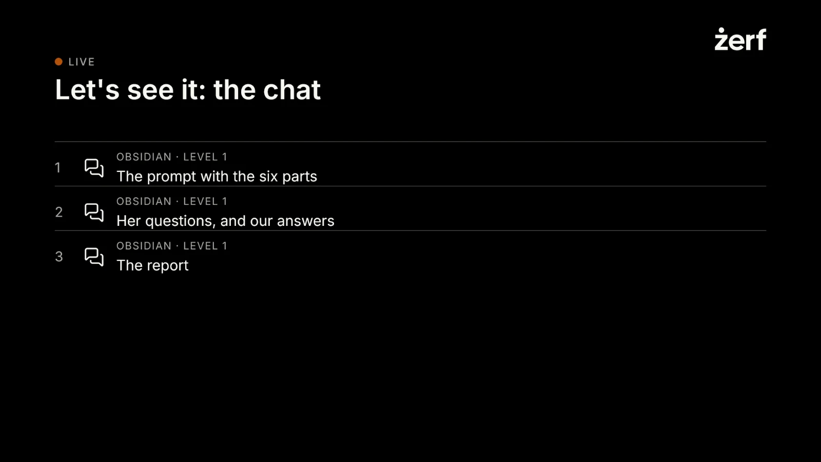 Slide 21: Let's see it: the chat