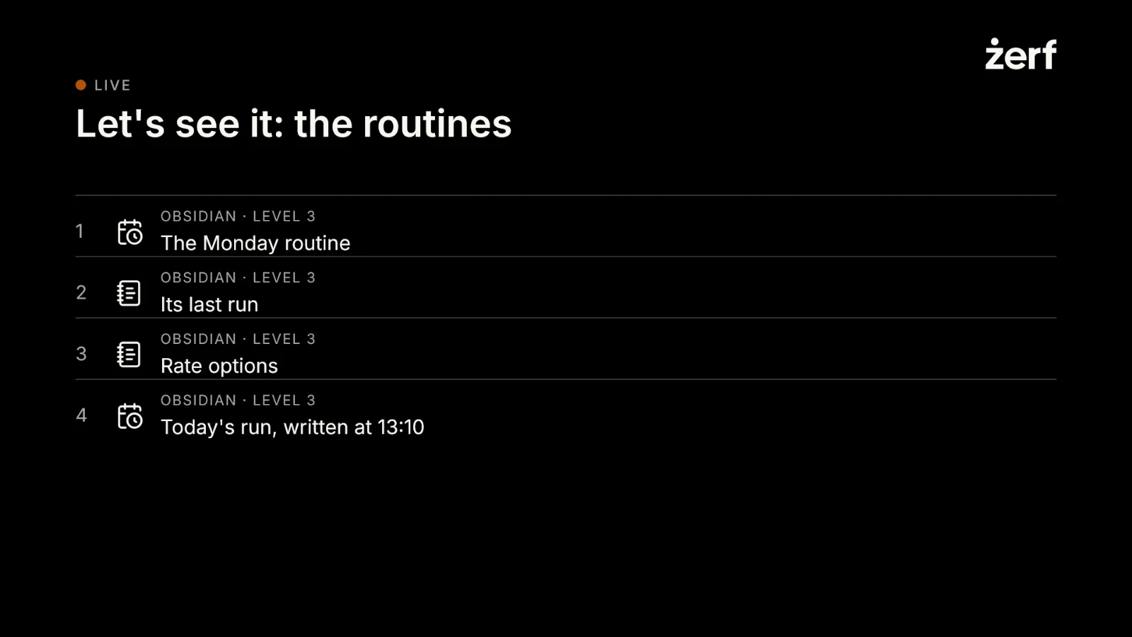 Slide 26: Let's see it: the routines
