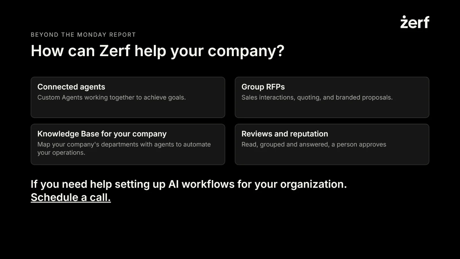 Slide 37: How can Zerf help your company?